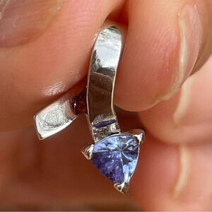Tanzanite Silver Tone Pendant
